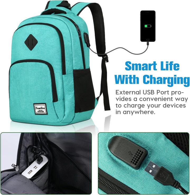 YAMTION Rucksack Schule,Schulrucksack Mädchen und Jungen Schultasche schulranze für Reisen Studium S
