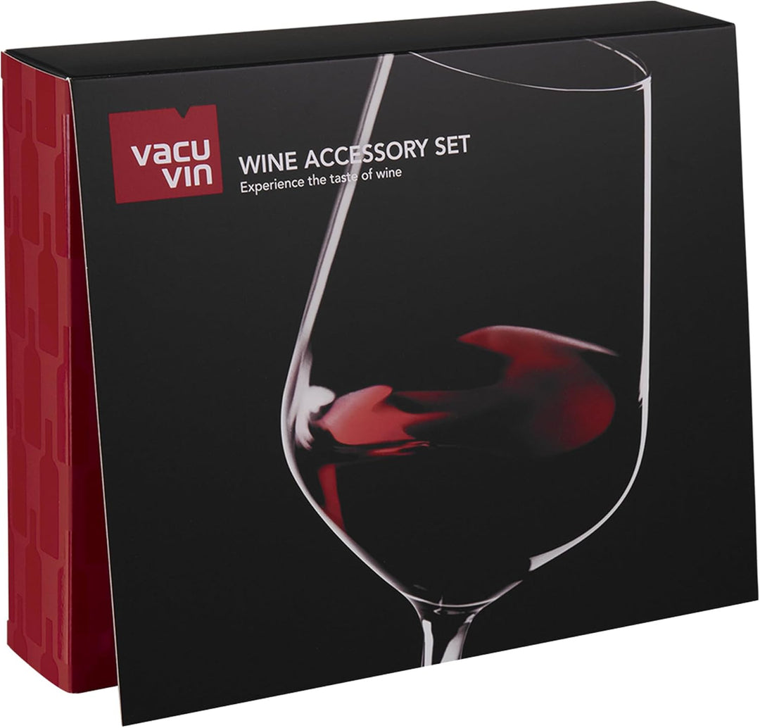 Vacu Vin Weinset Experience 6 teilig - Weinpumpe, Weinausgiesser, Kellnermesser, Ersatzstopfen, 6889