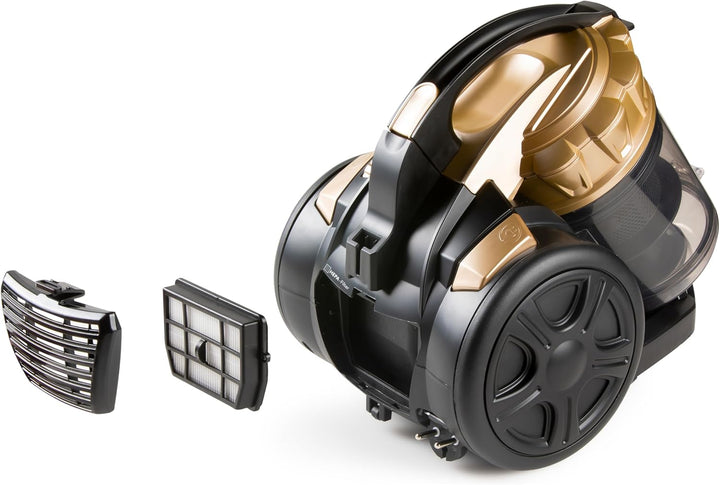 DOMO DO7297S - Beutelloser Staubsauger - Multizyklon - 2,5 L - 700 W - Gold/schwarz