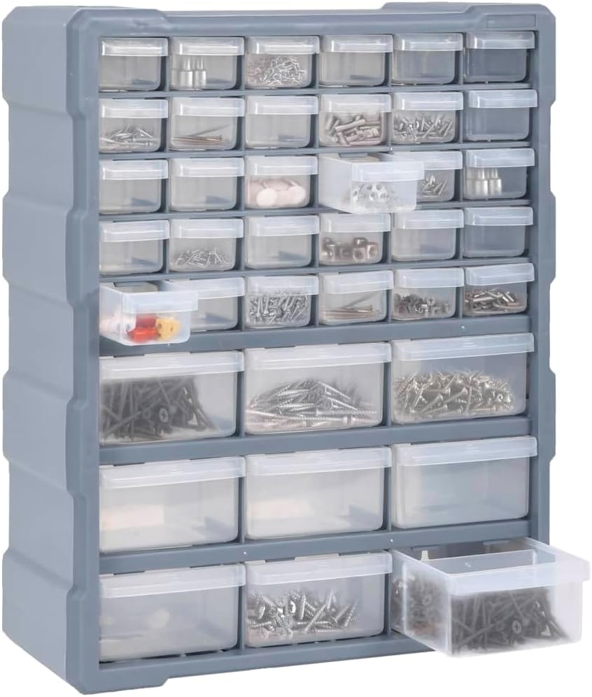 vidaXL Multi-Schubladen Organizer mit 39 Schubladen Sortierkasten Sortimentskasten Sortimentskoffer