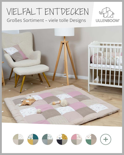 ULLENBOOM Krabbeldecke für Baby 100x100 cm, 100% OEKO-TEX Materialien, Made in EU, Dick & weich gepo