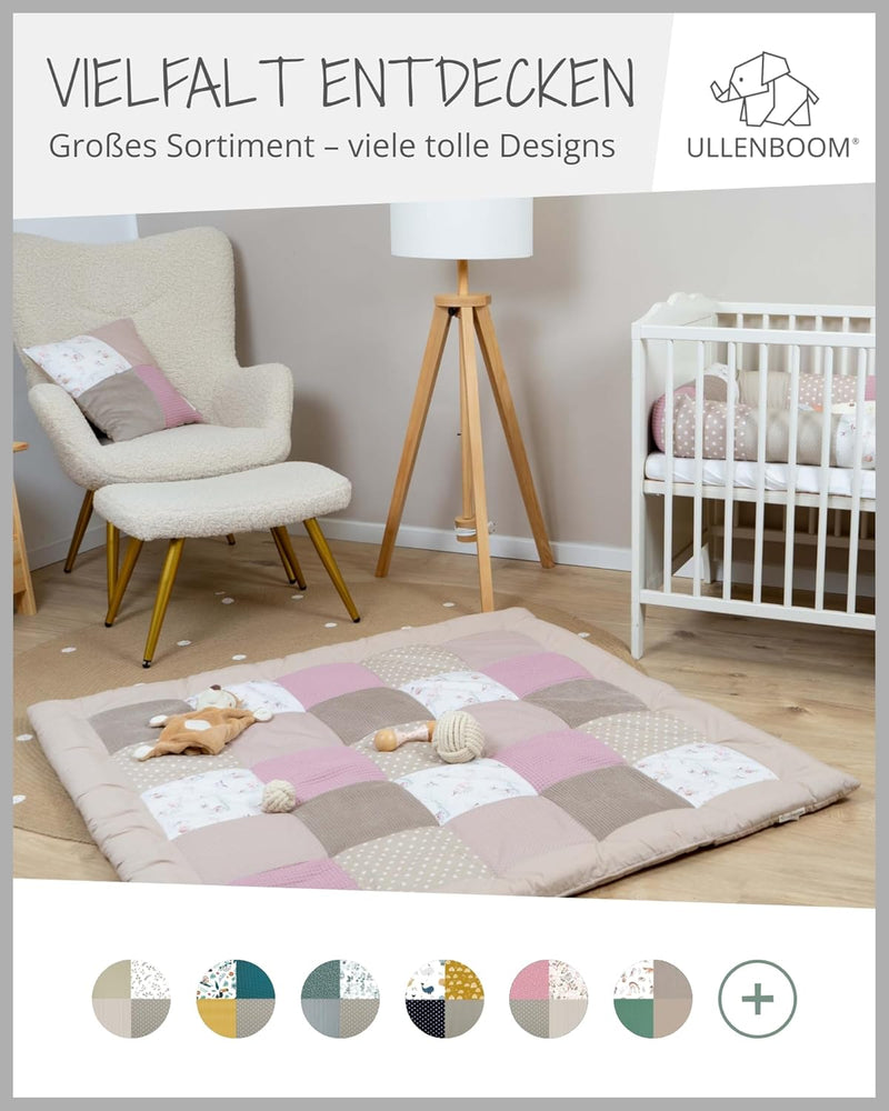 ULLENBOOM Krabbeldecke für Baby 100x100 cm, 100% OEKO-TEX Materialien, Made in EU, Dick & weich gepo