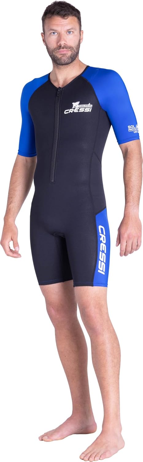 Cressi Tiburon Man Shorty Wetsuit 3mm - Shorty Neoprenanzug für Männer zum Schnorcheln, Schwimmen un