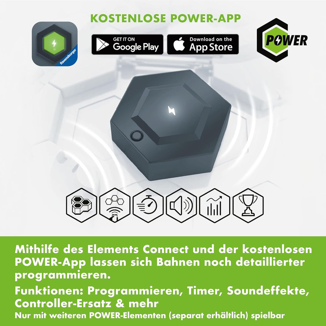 Ravensburger GraviTrax POWER Element Connect 27469 - elektronische Erweiterung für deine Kugelbahn -