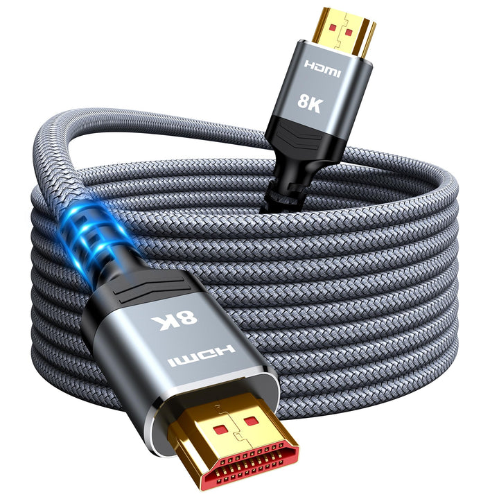 SNOWKIDS Lange 8K HDMI Kabel 10Meter, 48Gbps HDMI Kabel Nylon Geflochtenes 8K@60Hz 4K@120Hz 7680P, D