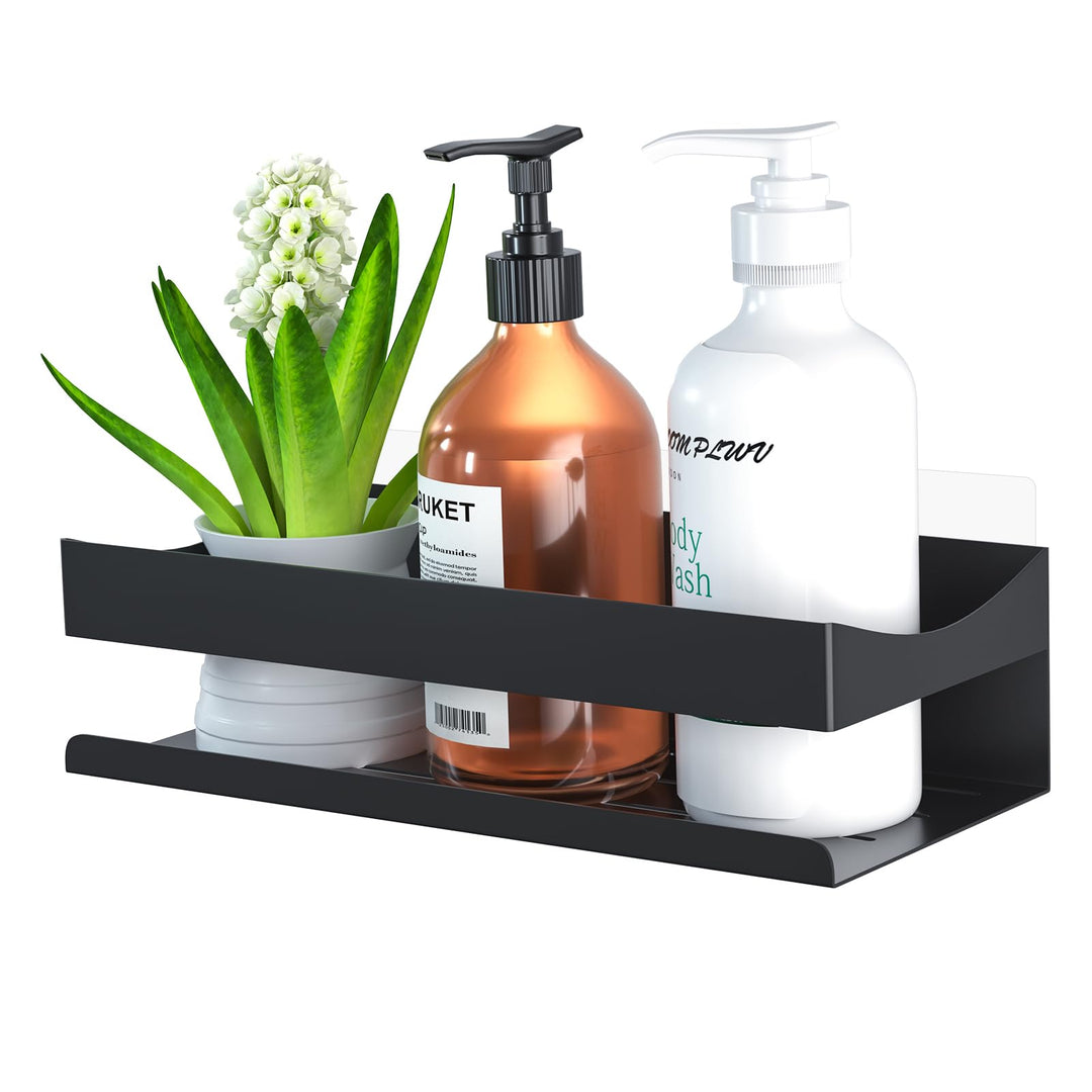 Duschablage ohne Bohren, Badezimmer Regal Schwarz, Duschregal Rostfreier Edelstahl Regal Shampoo Hal