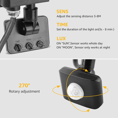 Lepro 10W LED Strahler mit Bewegungsmelder Aussen, 850LM Aussenstrahler 5000K Kaltweiss Superhell Sc