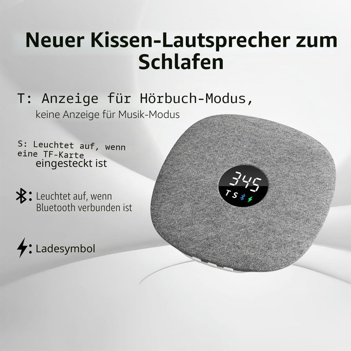 Bone Conduction Under-Pillow Speaker for Sleeping,Ultra-Thin Portable Wireless Bluetooth Pillow Spea