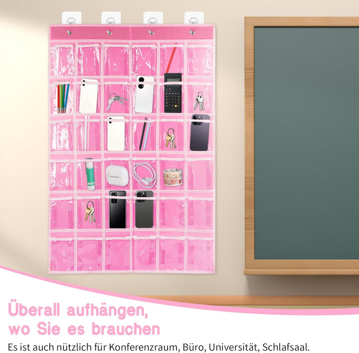 36 klare Taschen Klassenzimmer Tasche Chart Organizer, Taschendiagramm für Handy-Rechnerhalter, Häng