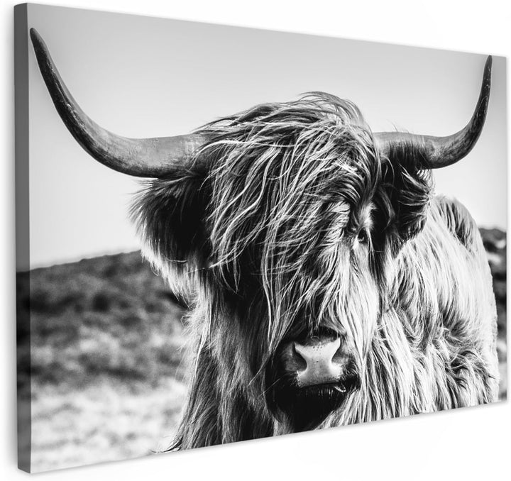 MuchoWow© Bild auf Leinwand Gross 120x80 cm XXL Schlafzimmer Bilder Schwarzweiss Wand Deko Wohnzimme