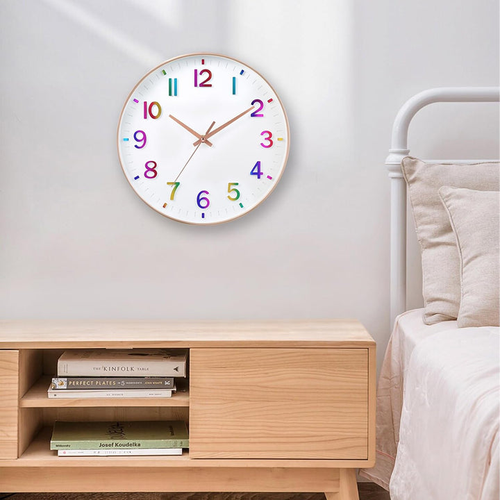 HZDHCLH 30cm Lautlos Wanduhr Schleichende Sekunde mit Arabisch Ziffer ohne Ticken für Dekoration Woh