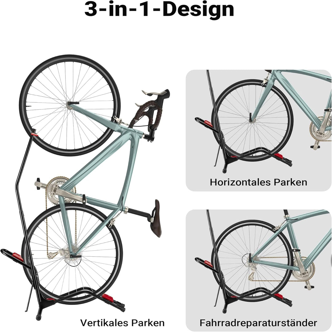 Wiltec vertikaler Fahrradständer 53 x 11 x 120 cm, Universal Fahrradhalter freistehend aus robustem