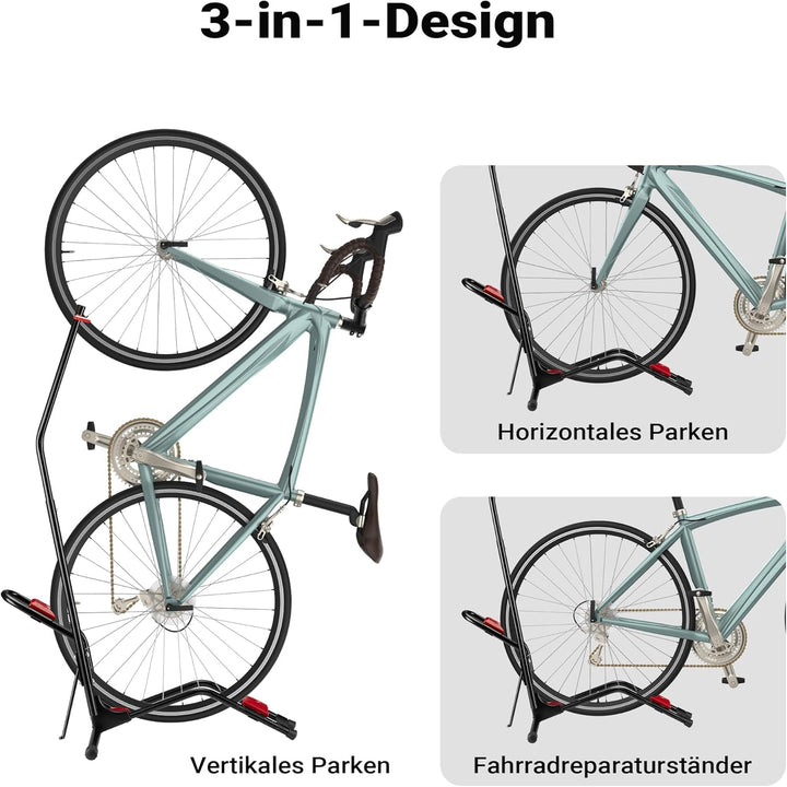 Wiltec vertikaler Fahrradständer 53 x 11 x 120 cm, Universal Fahrradhalter freistehend aus robustem