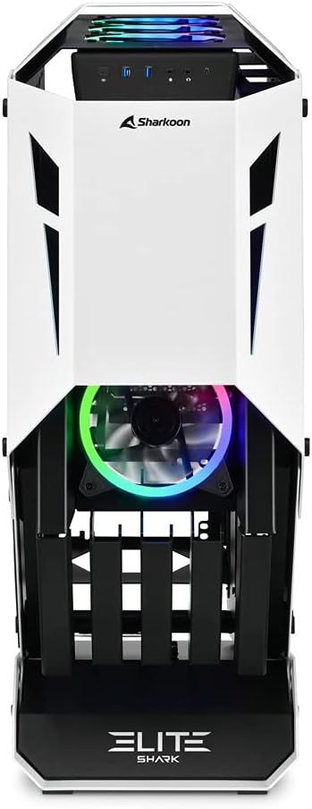 Sharkoon Elite Shark CA700, massives Design-PC-Gehäuse, ARGB, PCIe-Riser-Kabel zur vertikalen Grafik