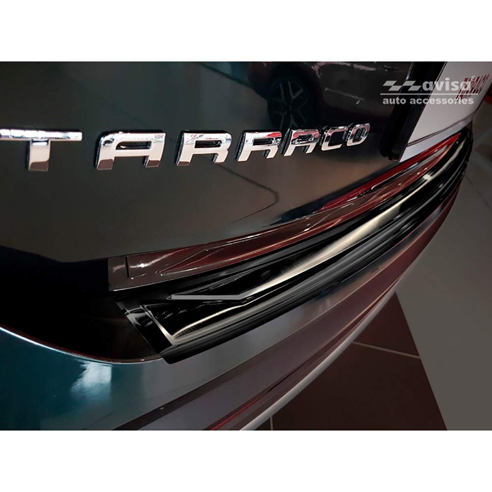 Avisa Schwarz Edelstahl Heckstossstangenschutz kompatibel mit Seat Tarraco 2019-
