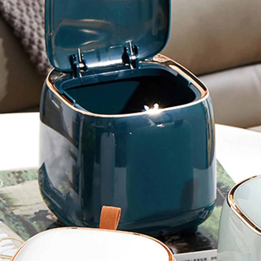 Mumusuki Mini-Arbeitsplatten-Mülleimer mit Deckel, Push-Typ Desktop-Mülleimer, Kleiner Mülleimer, Kl