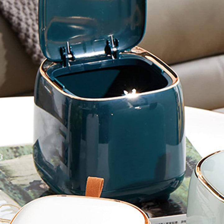 Mumusuki Mini-Arbeitsplatten-Mülleimer mit Deckel, Push-Typ Desktop-Mülleimer, Kleiner Mülleimer, Kl