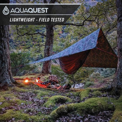 AQUAQUEST Safari wasserdichte Camping-Plane - Leichter Sonnenschutz oder Regenschutz - Wandern, Ruck