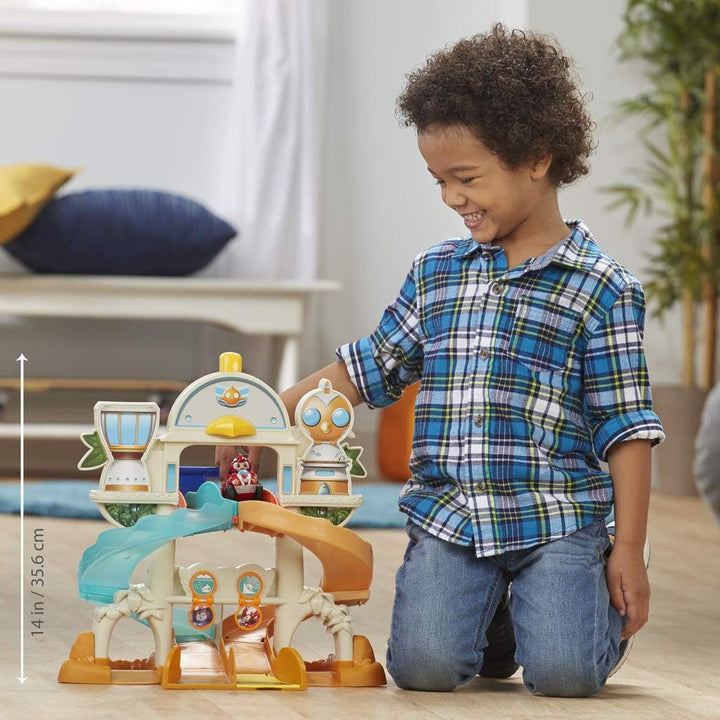 Hasbro Top Wing Turbo-Piste Spielset, enthält Sprungrampe und Starter für zwei Top Wing Flitzer, Spi