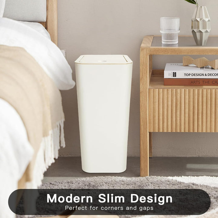 JOTOM 3er Set Mini Mülleimer Badezimmer mit Pop-Up Deckel, 10L moderner Abfalleimer Papierkorb Trash