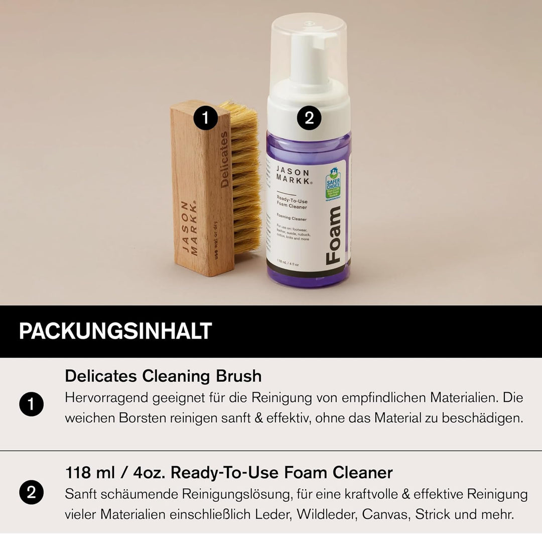 Jason Markk Schuh- und Sneakerpflege, Schuhreiniger, reinigt und pflegt Schuhe Quick Clean Kit, Quic