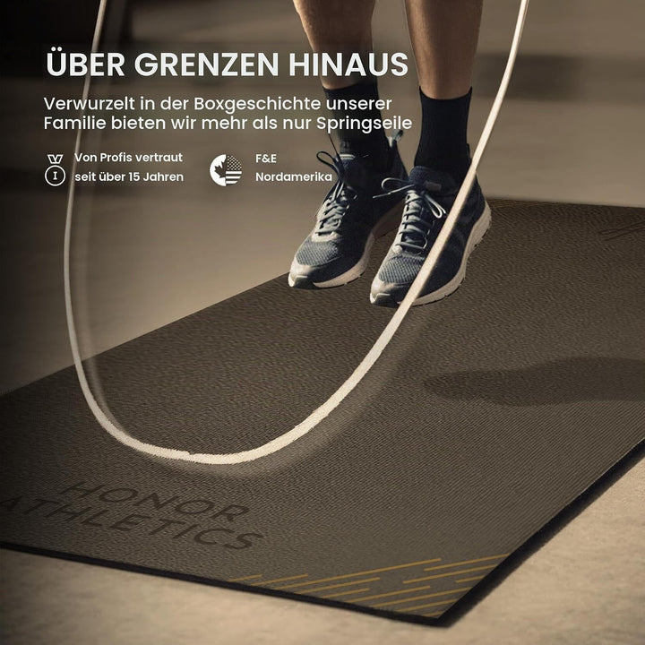 Honor Athletics Premium Springseil-Matte – 1/4" starke hochdichte Gummi-Matte | Rutschfeste Oberfläc