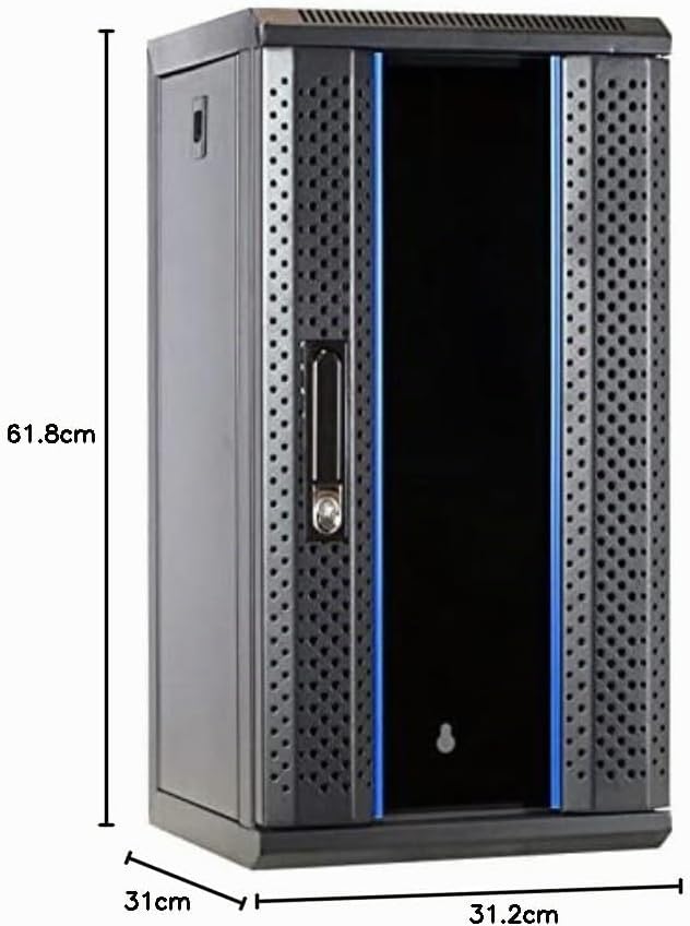 DSIT 12 HE - 10 Zoll Serverschrank - mit Glastür (BxTxH) 312x310x618mm - Schwarz - Abschliessbar - f