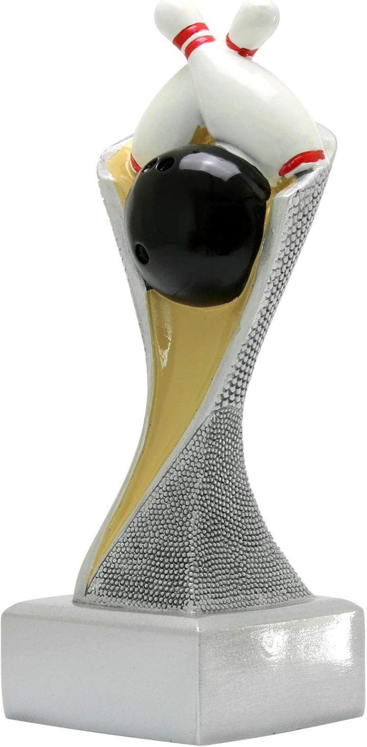 Bowling Kegeln Pokal Pokalset METZ mit Gravurplatte und Gravur Set je 1x 14, 16,5 und 19 cm, Set je