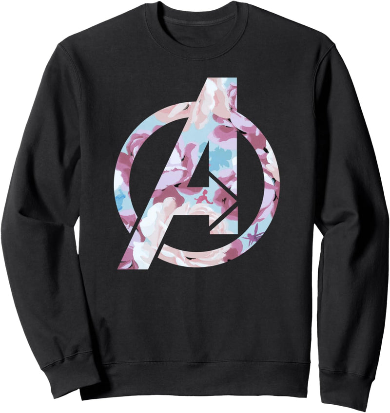Marvel Avengers Logo Floral Super Hero Sweatshirt