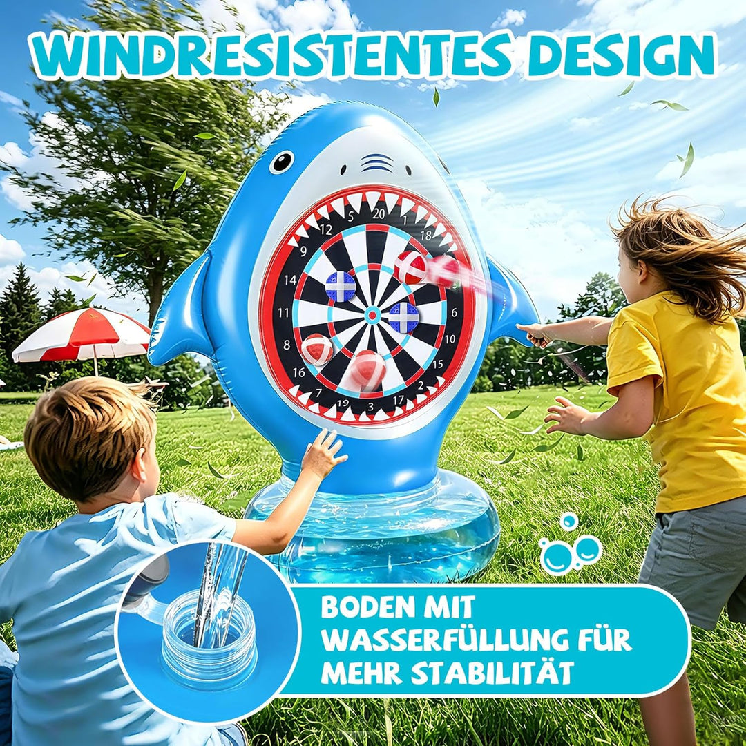 Aufblasbare Dartscheibe für Pool, Wurfspiel mit 10 Klettbällen, Wasserspielzeug für Kinder Erwachsen