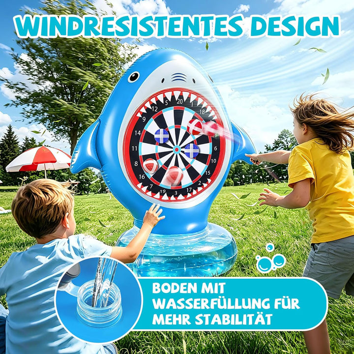 Aufblasbare Dartscheibe für Pool, Wurfspiel mit 10 Klettbällen, Wasserspielzeug für Kinder Erwachsen