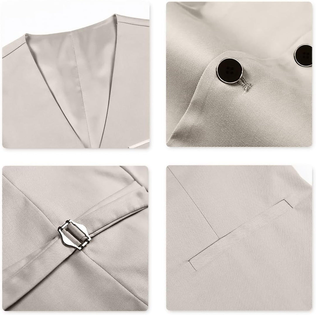 Allthemen Anzug Herren Slim Fit 3 Teilig Anzüge Modern Herrenanzug 3-Teilig Sakko Hose Weste für Bus
