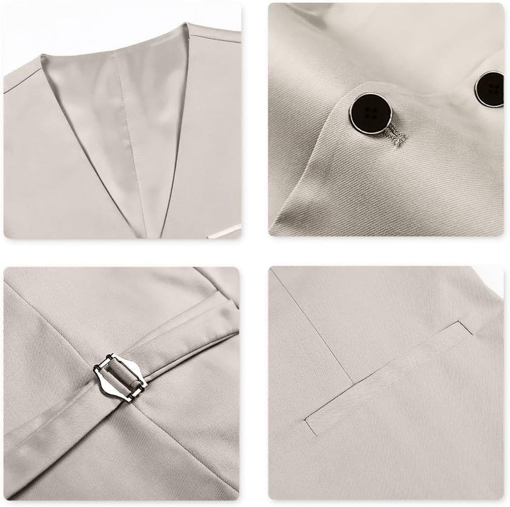 Allthemen Anzug Herren Slim Fit 3 Teilig Anzüge Modern Herrenanzug 3-Teilig Sakko Hose Weste für Bus