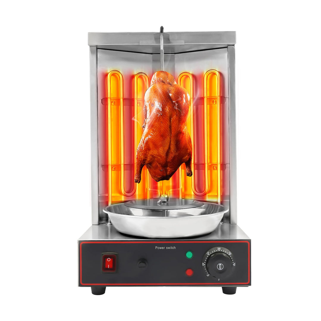 Elektro Gyrosgrill Hähnchengrill Kebab Maschine für Zuhause Drehgrill mit Rutschfeste Füsse und Anze