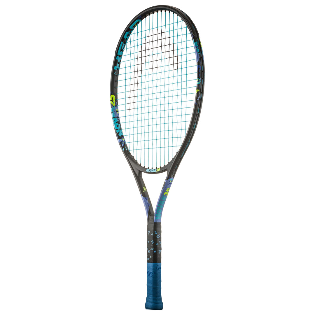 HEAD Novak Aluminium Tennisschläger Junior unbesaitet 4.0 Zoll Grip 6-8 Jahre Schwarz/Blau, 6-8 Jahr