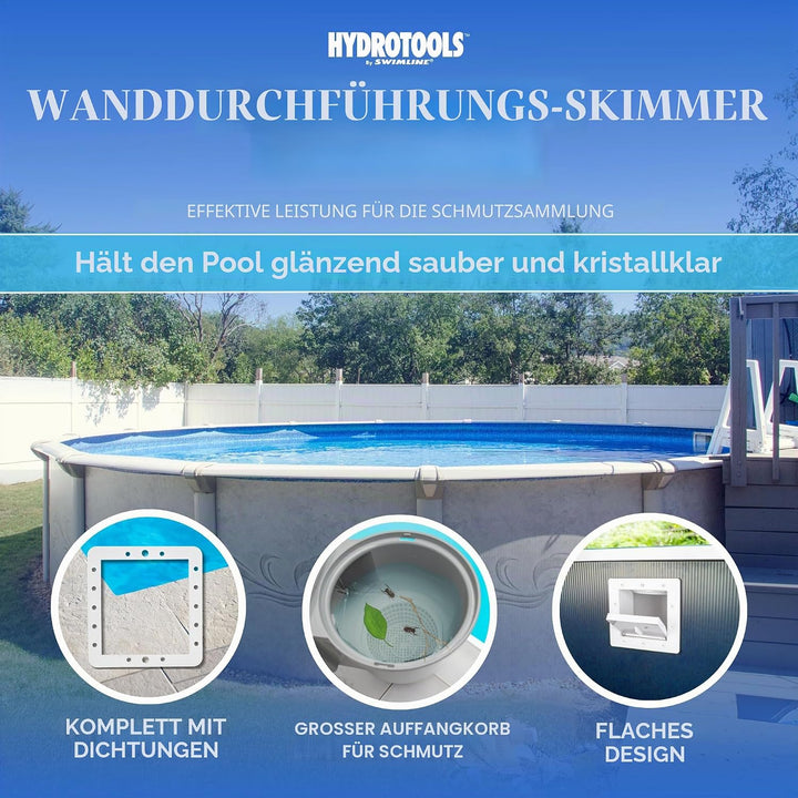 Swimline 8940 Complete Standard Thru-Wall Skimmer, One Size, Multi Standard-Wand-Skimmer (weiss), St