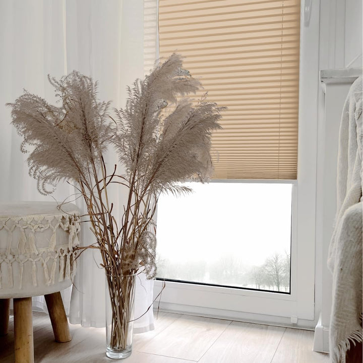 Home-Vision® Premium Plissee Faltrollo ohne Bohren mit Klemmfix (Beige, B60cm x H150cm) Modern Klemm