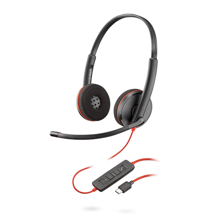 Plantronics – Blackwire 3220, kabelgebundenes Headset – Zwei-Ohr-Headset (Stereo) mit Mikrofonarm –
