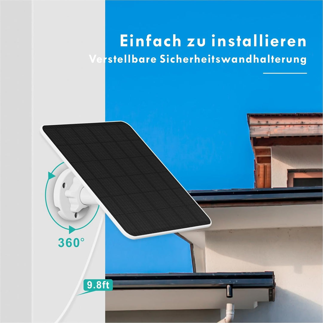 Solarpanel für Akku Überwachungskamera Aussen, 6W USB-Solarmodul kompatibel mit batteriebetriebener