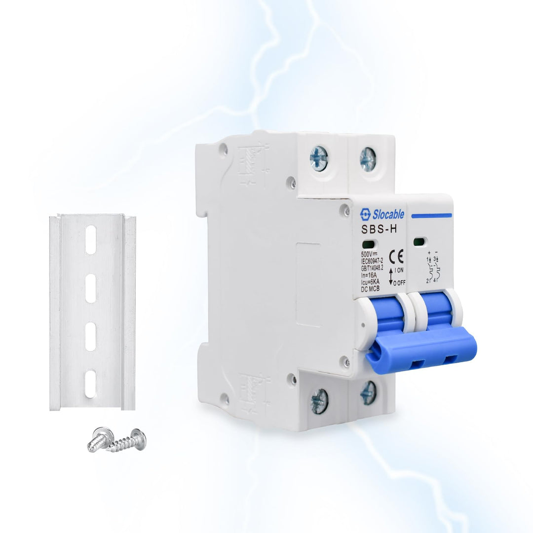 DC Miniatur-Leistungsschalter, 2 Polig 500V 16A Sicherungsautomat, Solar PV System Isolator DC Trenn