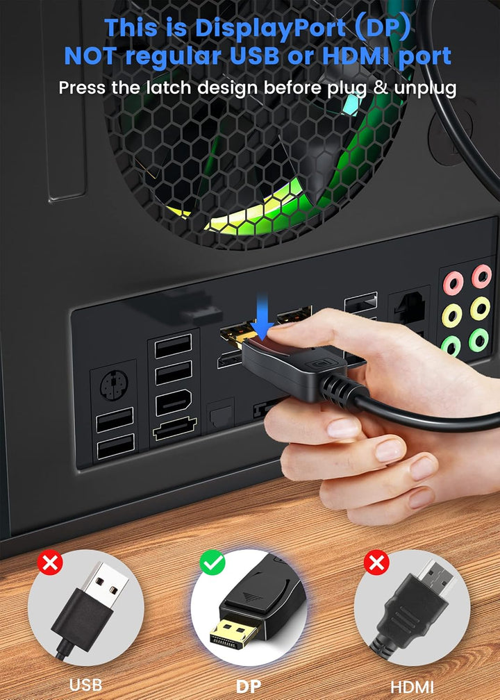 FOINNEX DisplayPort auf DVI Kabel, DP zu DVI Adapterkabel 1080P@60Hz, Männlich Display Port to DVI C