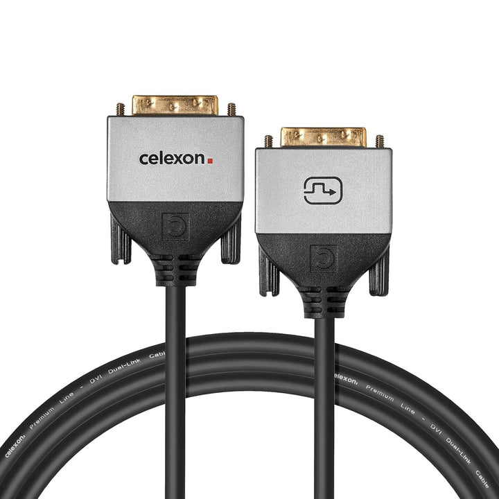 celexon DVI Dual Link Kabel 5,0m - 2x DVI-D (24+1) Stecker - Plug & Play - Professional Line 5m DVI,