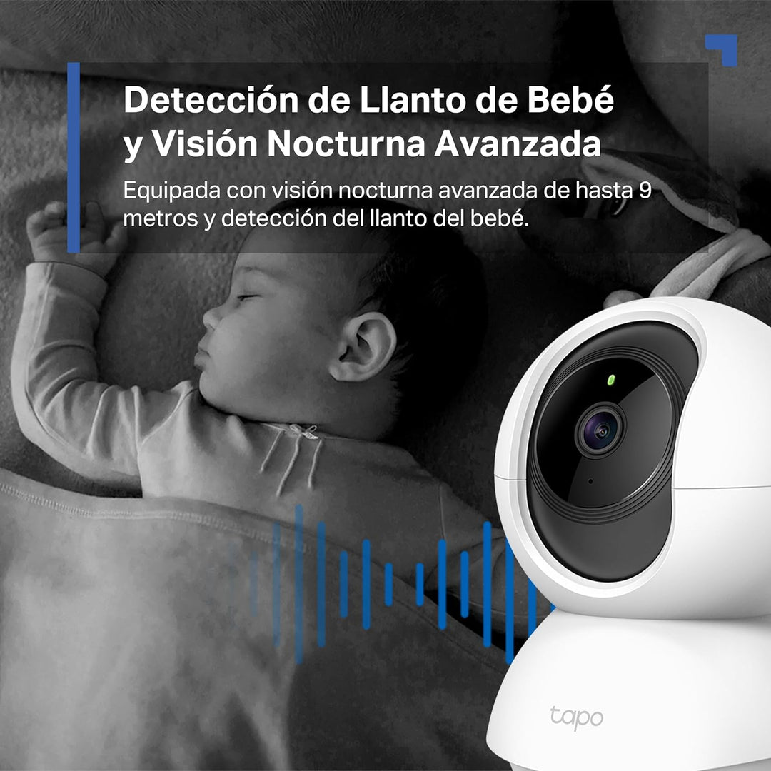 Tapo C21A 2K 3MP Überwachungskamera innen 360°, Nachtsicht, Bewegungserkennung, Zwei-Wege-Audio, Bab