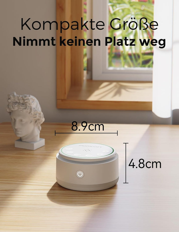 Momcozy Sound Machine für Babys - 20 beruhigende Klänge & Touch-Licht, tragbares weisses Rauschen mi