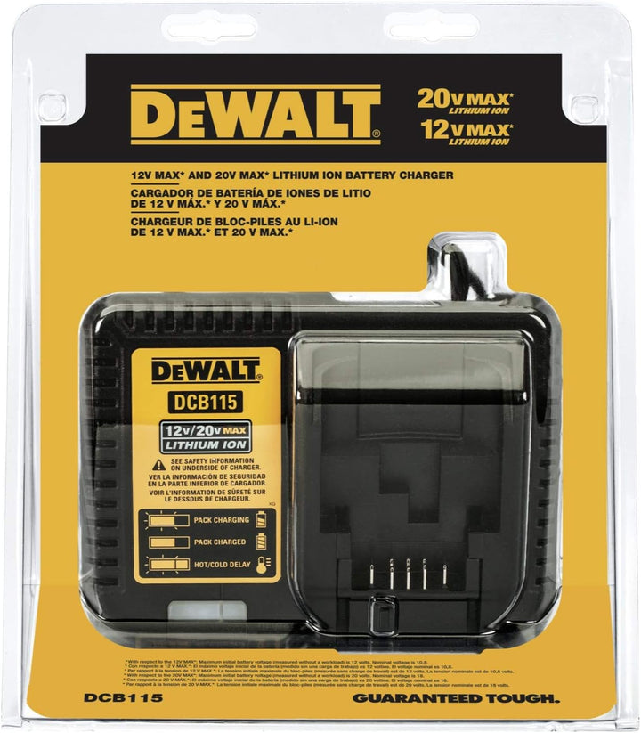 DeWalt Akku-Schnellladegerät/ Akkuladegerät (10,8- 18 Volt, Lädt Alle XR-Schiebe Akkus, Schonendes S