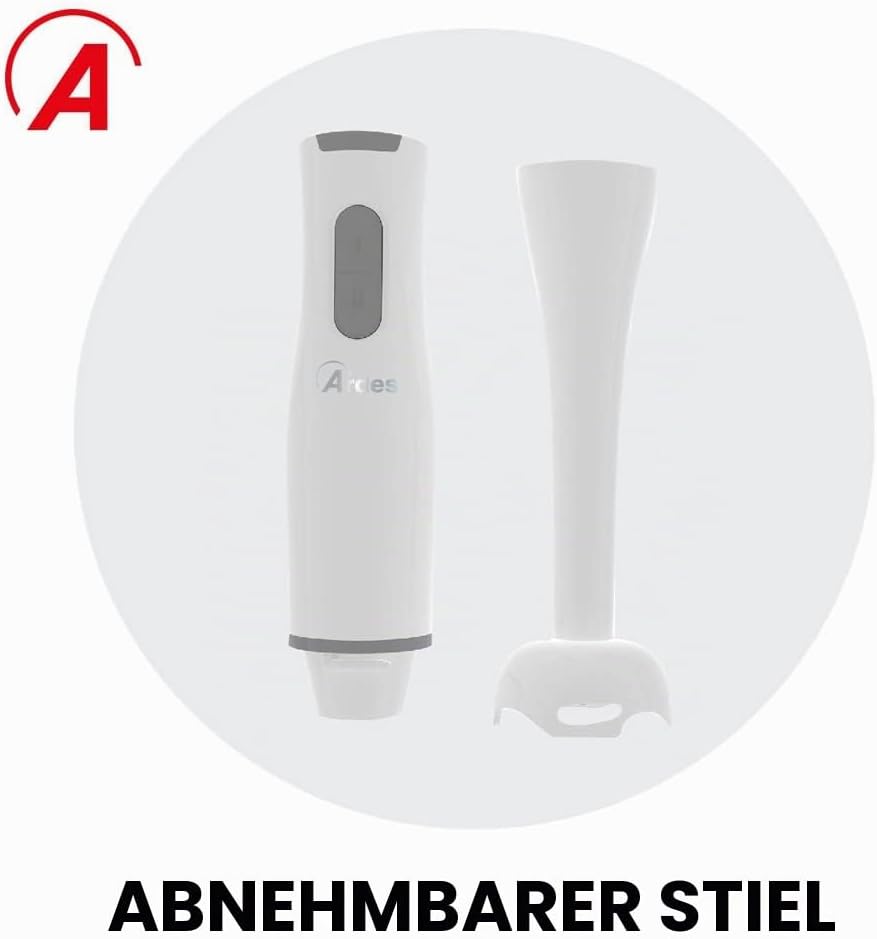 Ardes ARMIX01 DEEP Mini-Stabmixer mit 4 Edelstahlklingen, 15.000 U/min - Prof. Küchenmixer 2-Geschwi