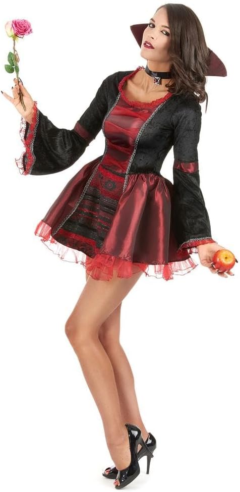 Boland - Kostüm für Erwachsene Vampir Kaiserin, Kleid mit Kragen, Vampir Dame, Spinnen Frau, Karneva