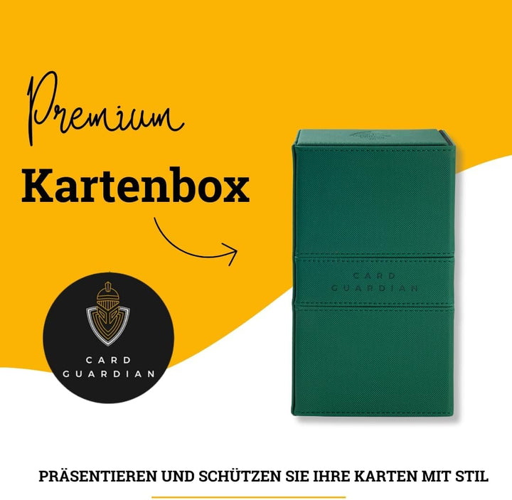 Card Guardian - Premium Deck Sammelkarten Box für 200 Karten Sammelkartenspiele TCG (Grün), Grün