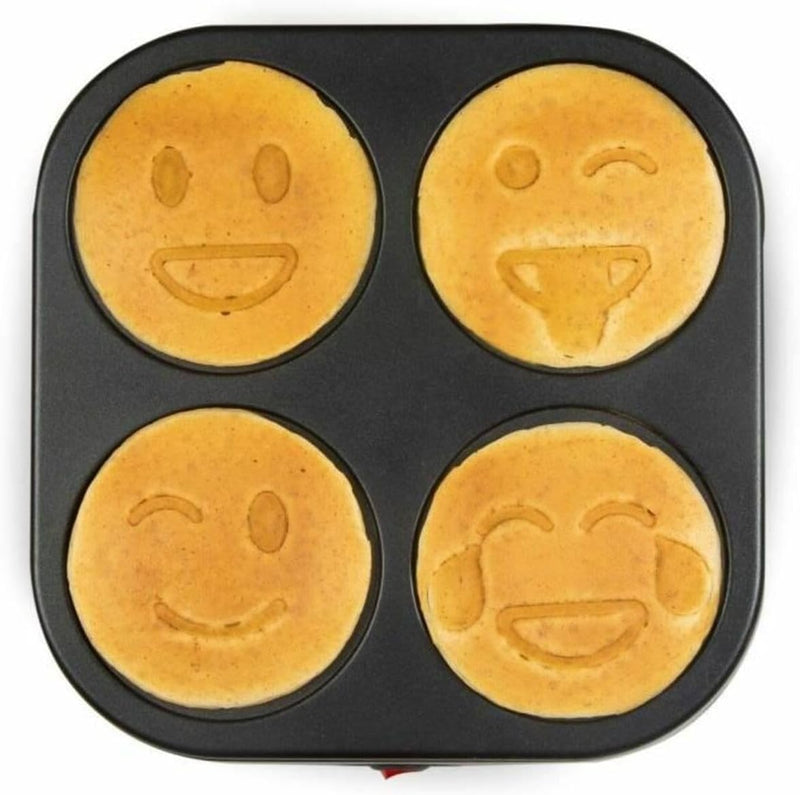 DOMO PANCAKE MAKER EMOJI Pancake-Maker Antihaftbeschichtung Schwarz