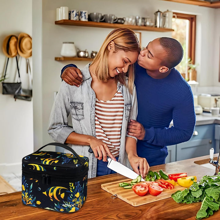Kühltasche Klein Leicht Lunch Tasche Isoliertasche zur Arbeit Schule Faltbar Wasserdicht Lunchbag Re